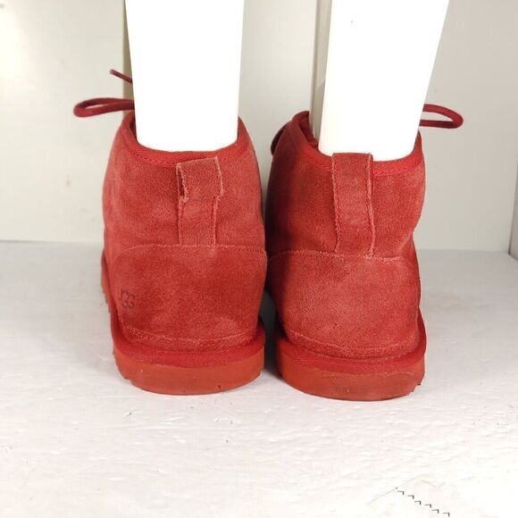 UGG Men's Neumel US 10 Red Suede Sheepskin Lined Ankle Chukka Boots Shoes - Picture 12 of 15